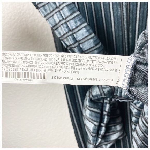 Zara Gray Velvet Striped Jumpsuit Size Medium - Picture 9 of 11